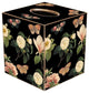 TB1117 - Floral 1 on Black Tissue Box Cover