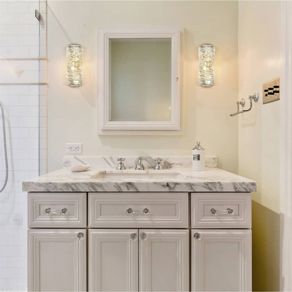 Modern LED Wall Lights Crystal Wall Sconce, Chrome