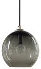 Metro Blown Glass Pendant Light Made in Rhode Island, Gray, 6 X 6, Brushed Nicke