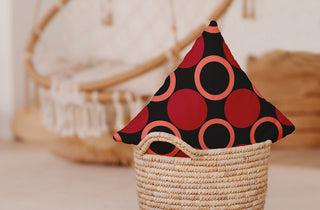 Mod Circles Indoor/Outdoor Throw Pillow, Dark Red, 20"x20"