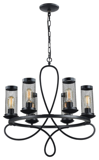 6LT Pendant Lamp, Finish Rustic Black