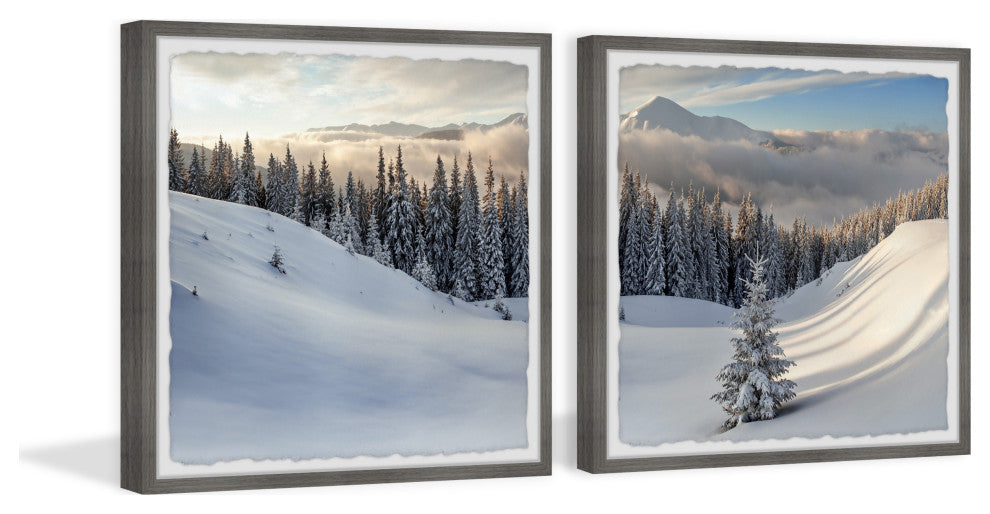 Everything Is Good in Winter Diptych, 2-Piece Set, 32x32 Panels