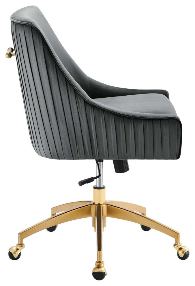 Discern Performance Velvet Office Chair, Gray