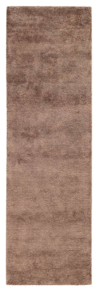 Hue Solid Area Rug, Brown, 2'6"x8'