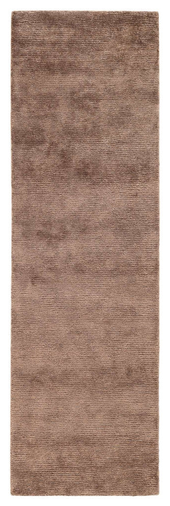 Hue Solid Area Rug, Brown, 2'6"x8'