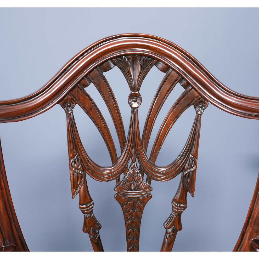 Solid Mahogany Shield Back Arm Chair