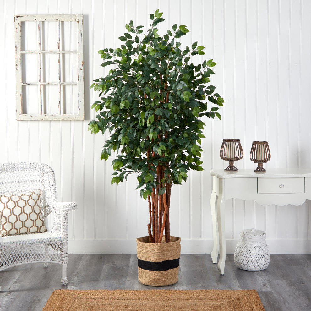 T2988 7 Sakaki Artificial Tree in Handmade Natural Cotton Planter
