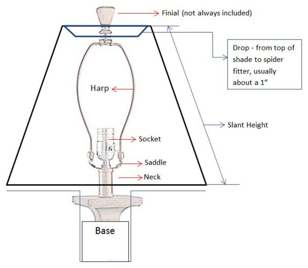 11" Polished Brass Heavy Duty Harp Fitter For Lamp Shades