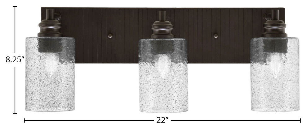 Edge 3-Light Bath Bar, Espresso Finish, 4" Smoke Bubble Glass