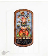 Harvest Pumpkin Scarecrow Holiday Door Decor