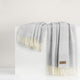 Hampton Plaid Italian Herringbone Throw, Silver
