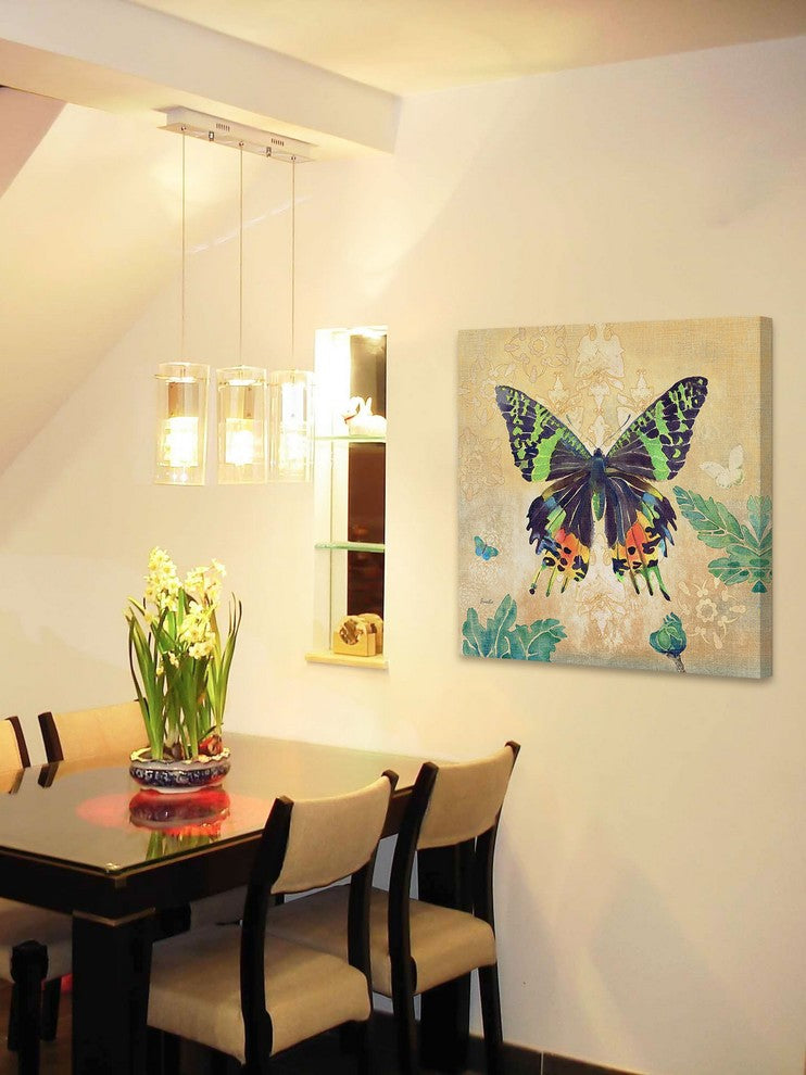 "Madagascar Sunset Butterfly" Painting Print on Canvas by Evelia