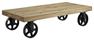 Garrison Wood Top Coffee Table, Brown