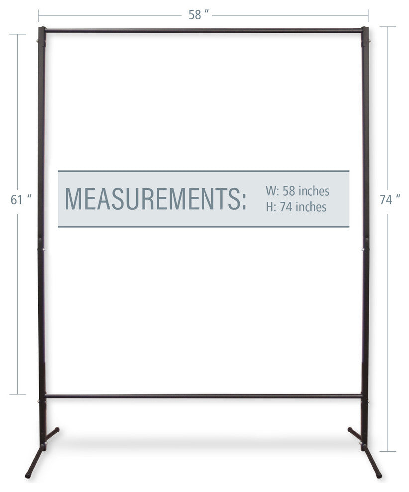 Multi-Purpose Portable Rod Stand, Black, 74"x58"