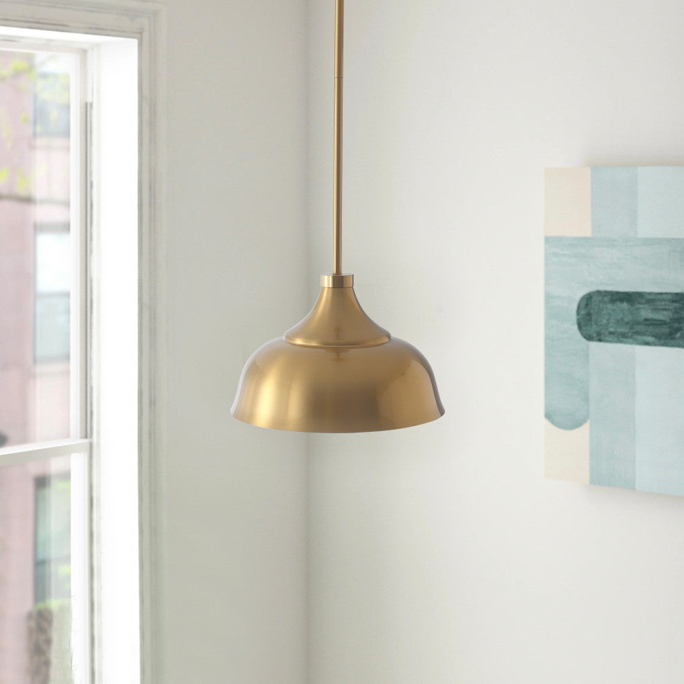 1-Light Metal Style Ceiling Light Industrial Pendant, Bronze