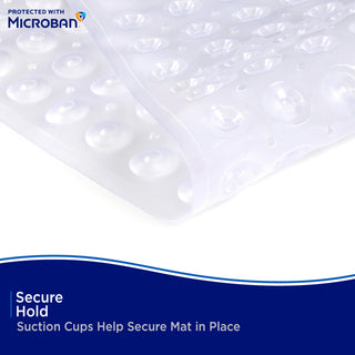 Microban Protected Bubble Bath Mat, 26.75" L x 14.5" W, Frosted