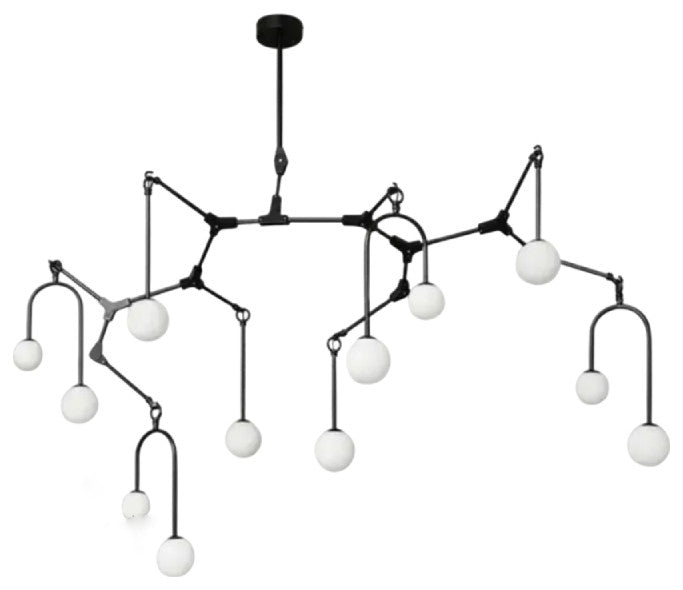 Airole | Creative Glass Chandelier for Living Room, Gold, 12 Lights