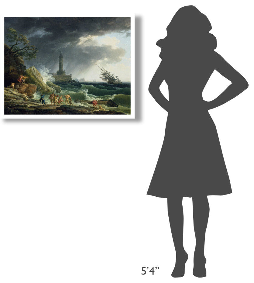 "A Storm on a Mediterranean Coast" Paper Print by Claude-Joseph Vernet, 34"x26"