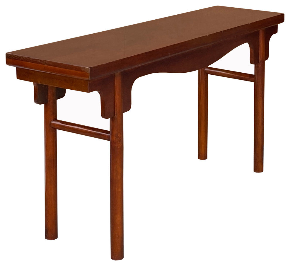 Chinese Brown Wood Plank Plain Ming Style Altar Console Table Hcs7450, image size:990x908