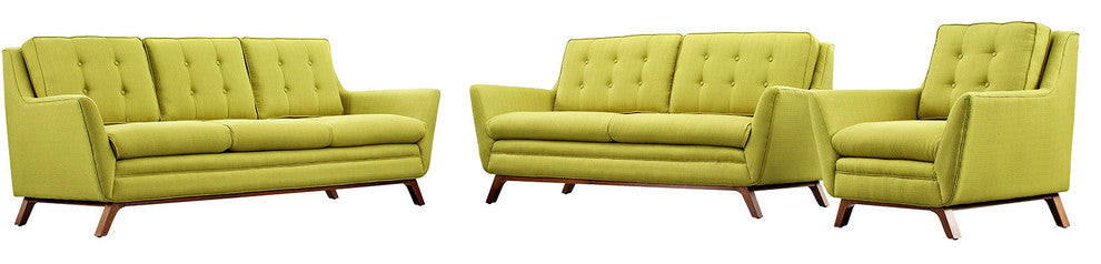 Modern Wheatgrass Beguile Living Room Set Upholstered Fabric, 3-Piece Set