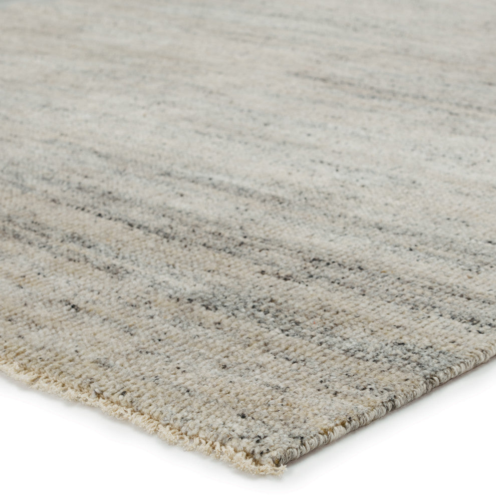 Jaipur Living Origin Knotted Solid Area Rug, White and Gray, 8'6"x11'6"