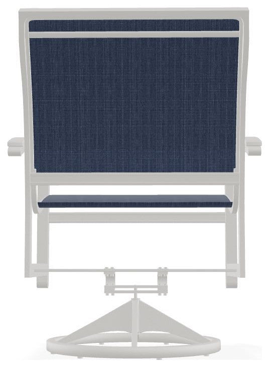 Bazza Sling Outdoor Swivel Rocker, Mavi/Snow