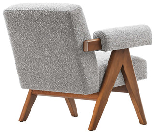 Lyra Boucle Fabric Armchair, Light Gray