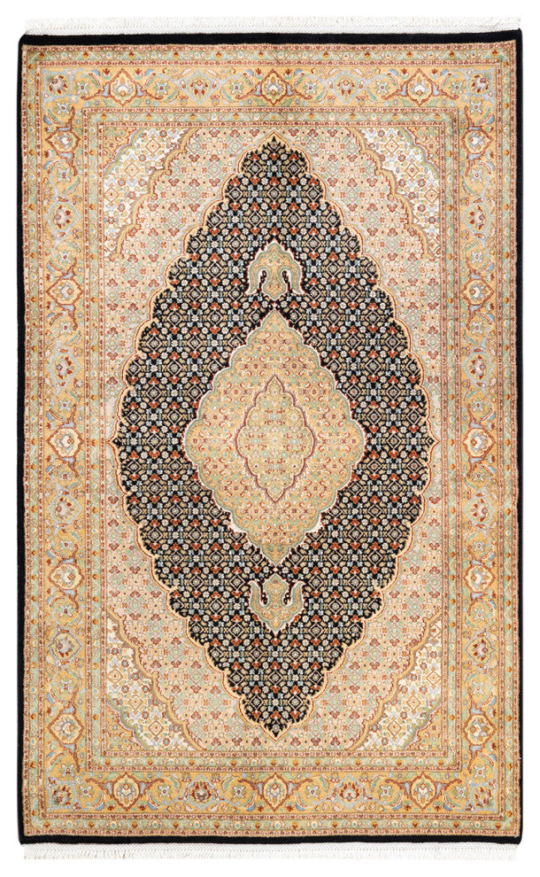 Waw One-of-a-Kind Hand-Knotted Area Rug Black, 4'7"x7'4"