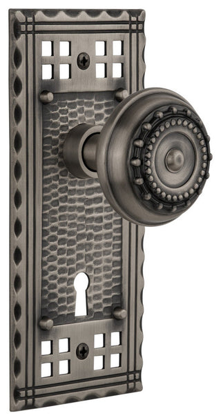 Craftsman Plate Passage Meadows Knob, Antique Pewter