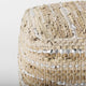 Aadhya 16Lx16Wx16H Taupe/Silver Leather and Cotton Pouf
