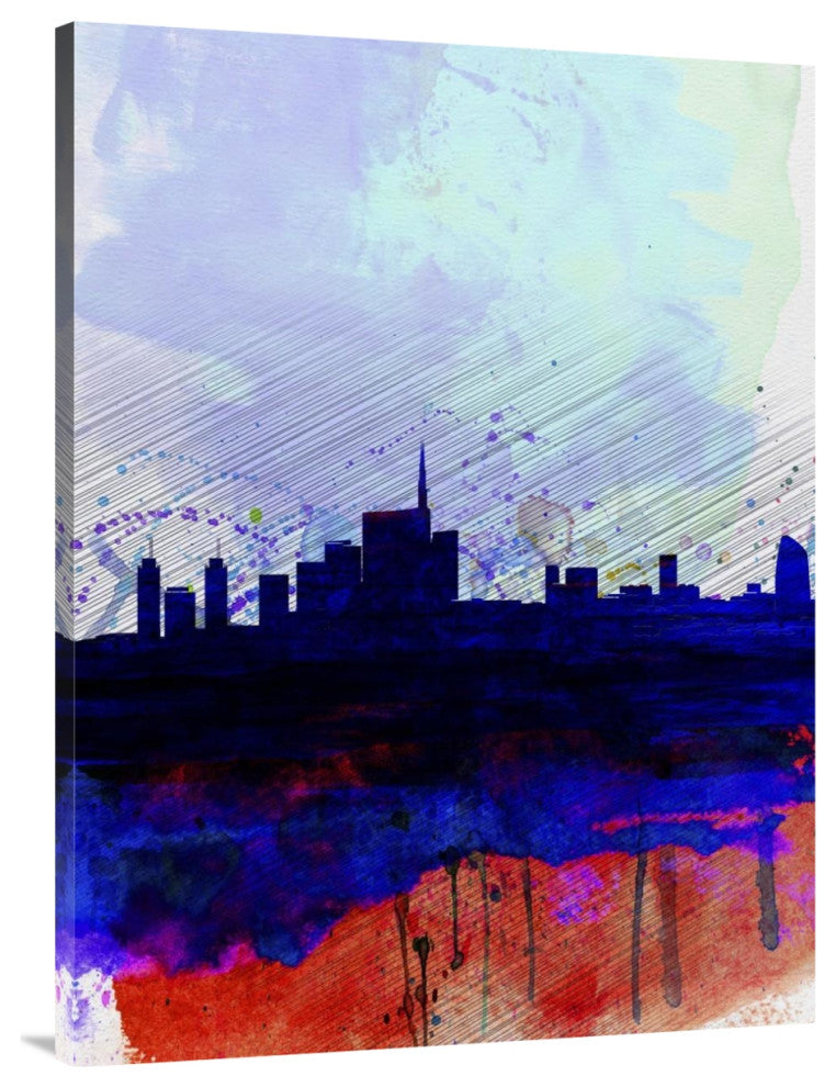 "Milan Watercolor Skyline" Fine Art Print