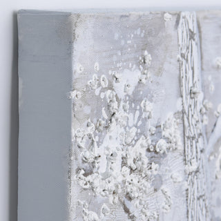 Silver Winter Textured Metallic Hand Painted Wall Art by Martin Edwards