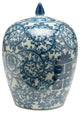 Antiqued Pale Green and Blue Jar With Lid