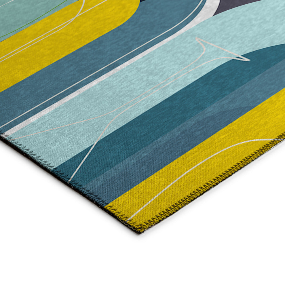 Indoor/Outdoor Kendall KE13 Ink Machine Washable 5' x 7'6" Rug