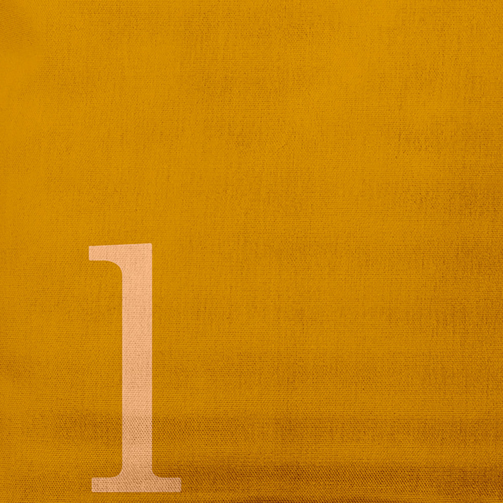 18" x 18" Modern Monogram Indoor/Outdoor Polyester Throw Pillow, Autumn Gold