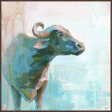 "La Vaca" Floater Framed Painting Print on Canvas, 32"x32"