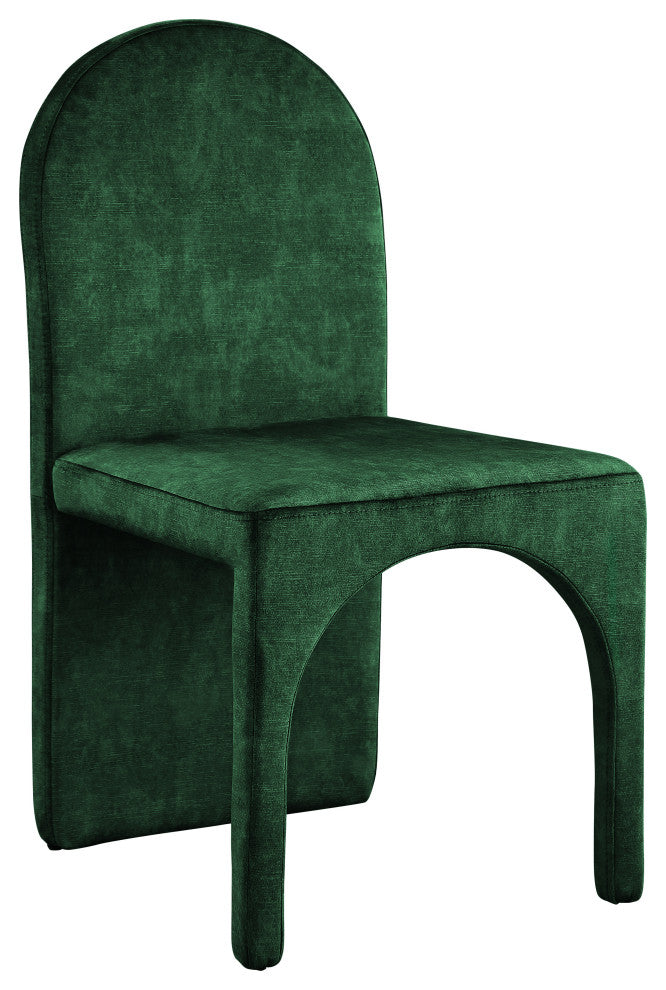 Summer Velvet Upholstered Dining Arm Chair (Set of 2), Green, Side Chair