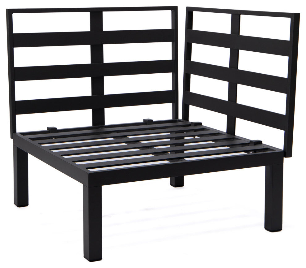 LeisureMod Hamilton 6-Piece Modular Patio Sectional Set With Cushion, Light Gray