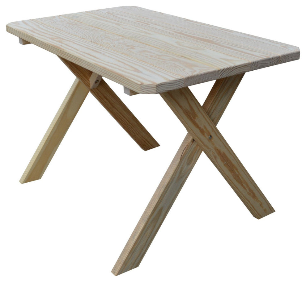 Pine 5' Cross-Leg Table, Unfinished