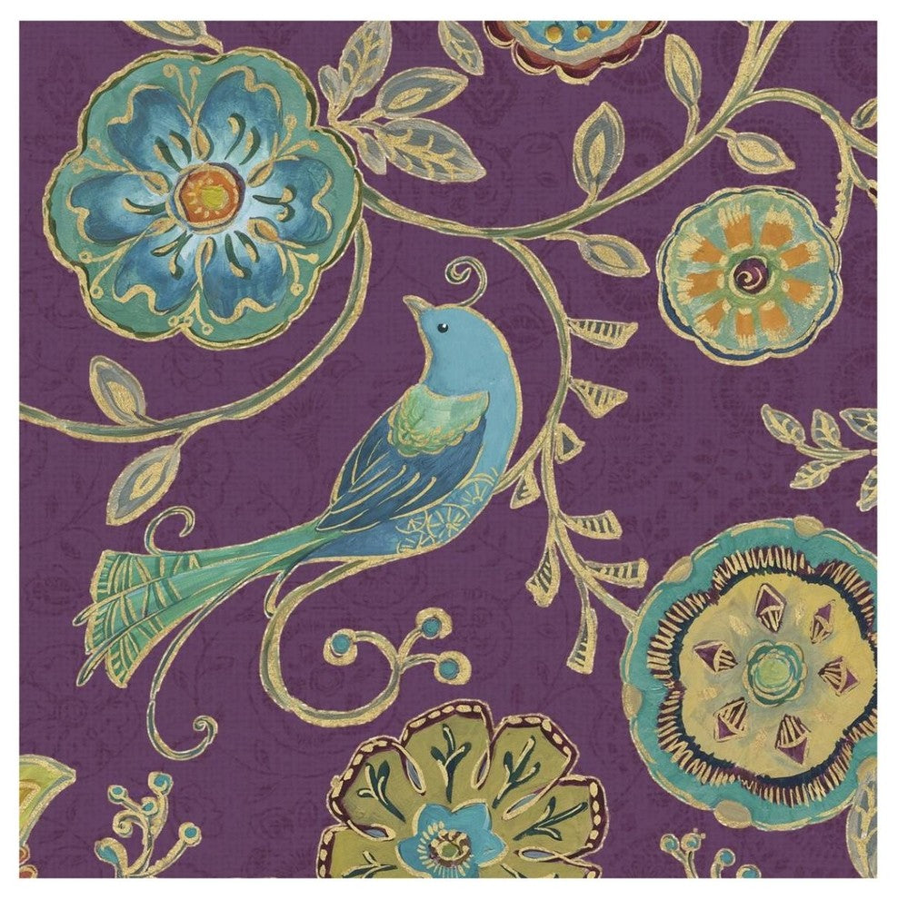 "Bohemian Wings VII Aubergine" Digital Paper Print by Daphne Brissonnet, 42"x42"
