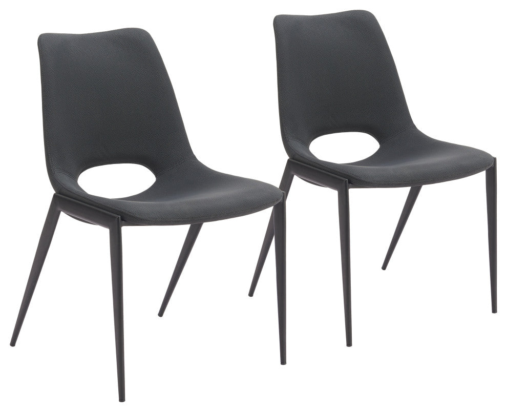 Desi Armless Dining Chair (Set of 2) Black