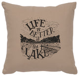 Image Pillow 16x16 Life is Better Cotton Alabaster