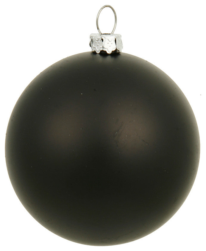 Vickerman N591517DMV 6" Black Matte Ball Ornament, 4 per Bag