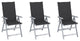 Vidaxl Garden Reclining Chairs 3-Piece Set With Cushions Solid Acacia Wood