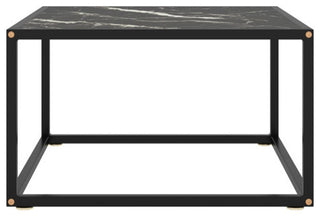 vidaXL Coffee Table End Table Accent Sofa Table for Bedroom Black Marble Glass