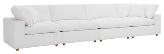 Commix Down Filled Overstuffed 4-Piece Sectional Sofa Set, Pure White