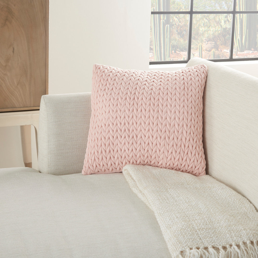 Mina Victory ET299 Throw Pillow, Blush, 18" x 18"