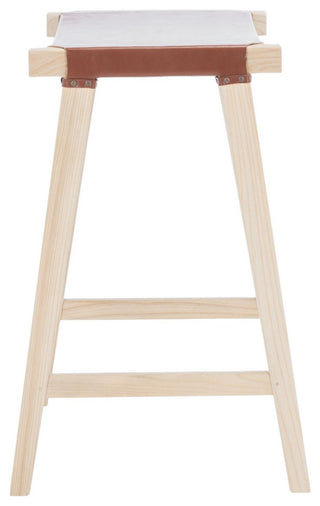 Safavieh Aariz Rectangle Barstool, Cognac/Natural