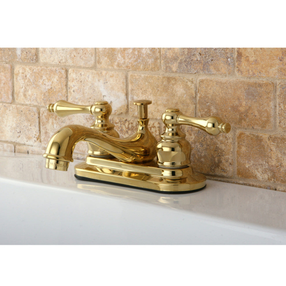 Kingston Brass 4" Centerset Bathroom Faucet, Polished Brass