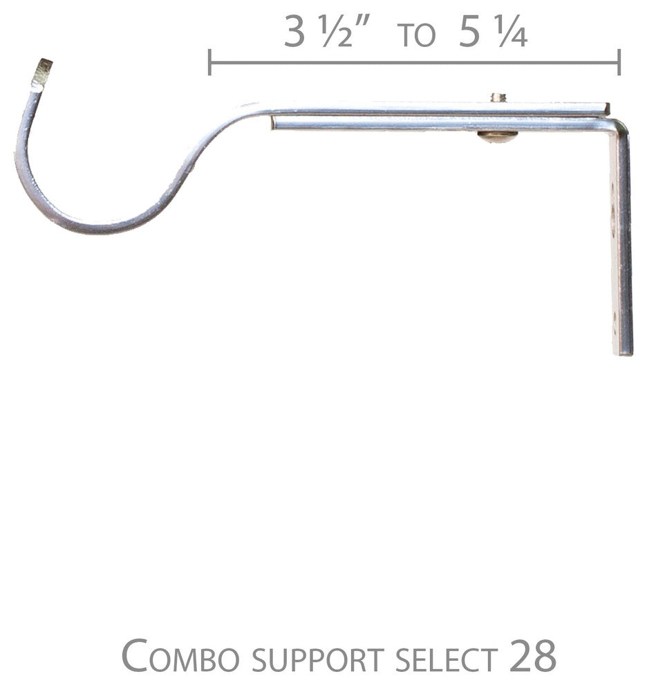 Gemstone Non-Telescoping Curtain Rod, Stainless, 48''